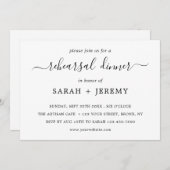 Dîner de répétition Invitation Modèle 01 (Devant / Derrière)