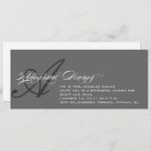 Dîner de répétition Invitation Monogramme gris A (Devant / Derrière)
