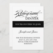 Dîner de répétition Invitation Noir et blanc Simpl (Devant / Derrière)