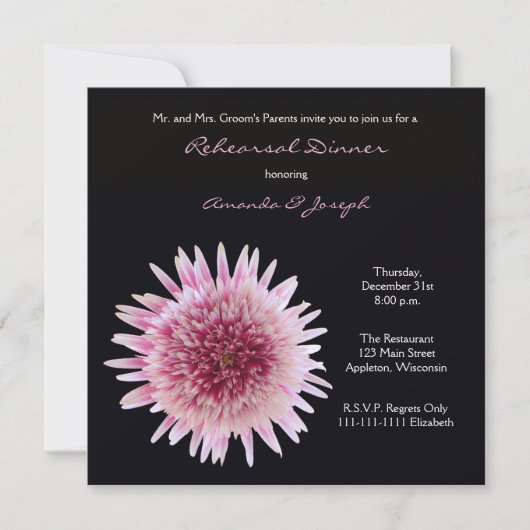 Dîner de répétition Invitation — Superbe Gerbera (Devant)