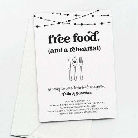 Dîner de répétition Mariage amusant Invitation