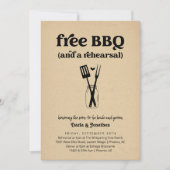 Dîner de répétition Mariage BBQ amusant Invitation (Devant)