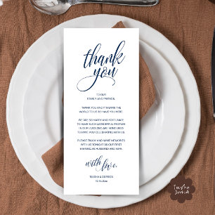 Dîner de répétition mariage Carte de remerciements