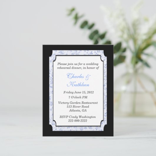 Dîner de répétition Mariage chic Invitation (Debout devant)