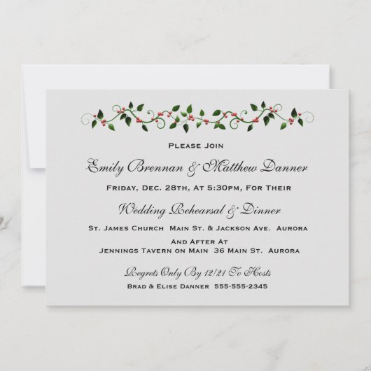 Dîner de répétition Mariage de vacances Invitation (Devant)