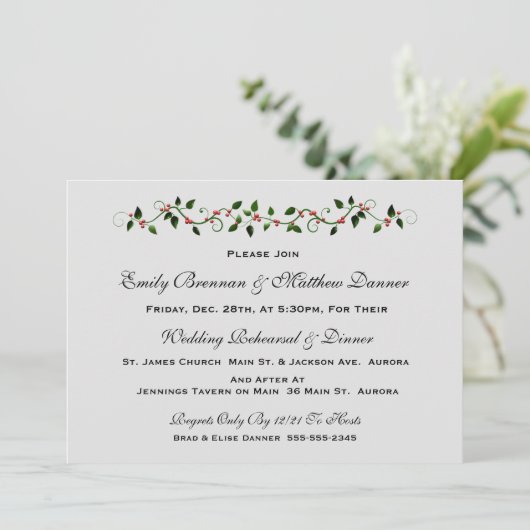 Dîner de répétition Mariage de vacances Invitation (Debout devant)