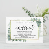 Dîner de répétition Mariage Eucalyptus Invitation (Debout devant)