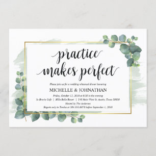 Dîner de répétition Mariage Eucalyptus Invitation