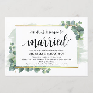 Dîner de répétition Mariage Eucalyptus Invitation