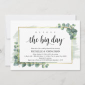 Dîner de répétition Mariage Eucalyptus Invitation (Devant)