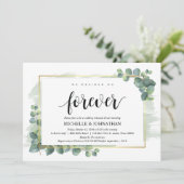 Dîner de répétition Mariage Eucalyptus Invitation (Debout devant)