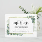 Dîner de répétition Mariage Eucalyptus Invitation (Debout devant)