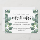 Dîner de répétition Mariage Eucalyptus Invitation (Devant)