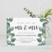 Dîner de répétition Mariage Eucalyptus Invitation (Debout devant)