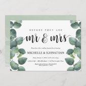 Dîner de répétition Mariage Eucalyptus Invitation (Devant / Derrière)