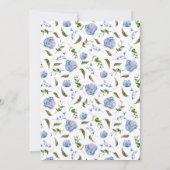 Dîner de répétition Mariage Floral bleu Invitation (Dos)