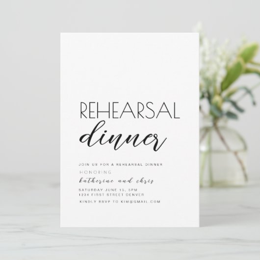 Dîner de répétition mariage Invitation (Debout devant)