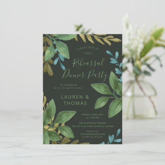 Dîner de répétition Mariage Invitation de fusion a (Debout devant)