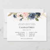 Dîner de répétition mariage invitation | Navy et B (Devant)