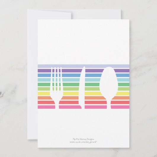 Dîner de répétition Mariage Invitation Rainbow Cut (Dos)