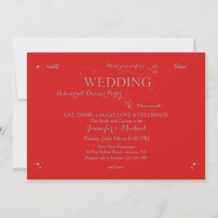 Dîner de répétition mariage Invitation Red