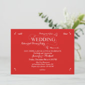 Dîner de répétition Mariage Invitation Rouge (Debout devant)