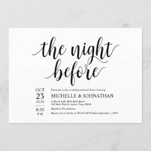 Dîner de répétition Mariage rustique - Carte d'inv