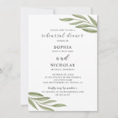 Dîner de répétition mariage vert invitation (Devant)