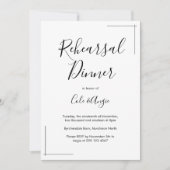Dîner de répétition minimaliste Invitation (Devant)