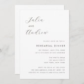 Dîner de répétition minimaliste Noms Invitation (Devant / Derrière)