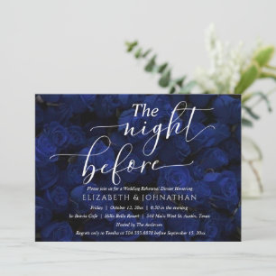 Dîner de répétition minimum bleu Invitation