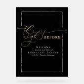 Dîner de répétition moderne Accueil noir et or (Recto)