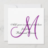 Dîner de répétition moderne Invitation Monogramme (Dos)