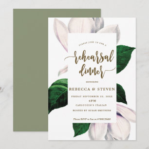 dîner de répétition moderne magnolia invitation