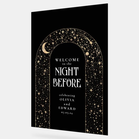 Dîner de répétition Noir céleste Bienvenue (Angle)