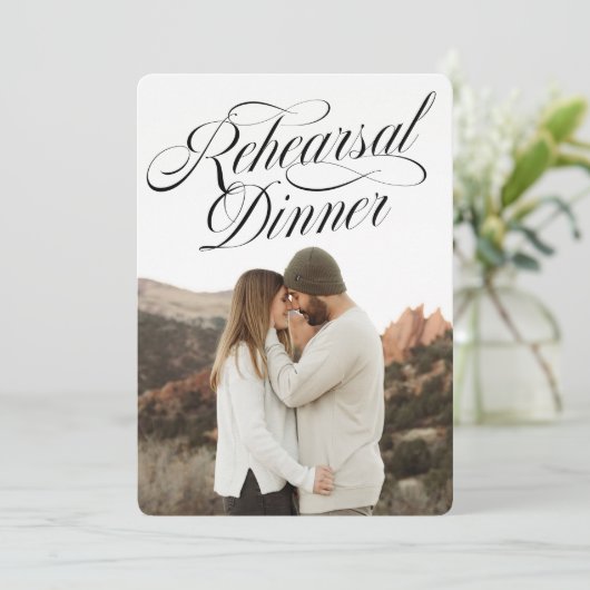 Dîner de répétition photo Invitation (Debout devant)