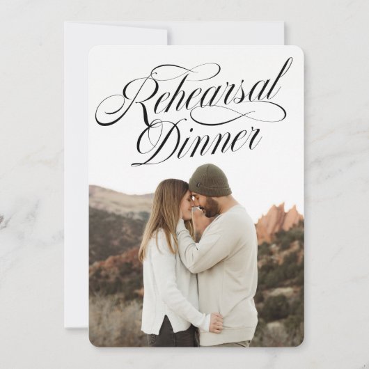 Dîner de répétition photo Invitation (Devant)