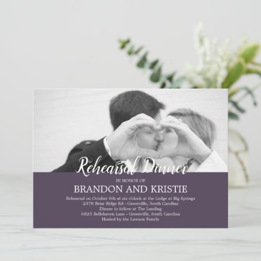 Dîner de répétition photo Invitation (Debout devant)