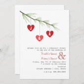 Dîner de répétition Pine Bough & Hearts Invitation (Devant / Derrière)