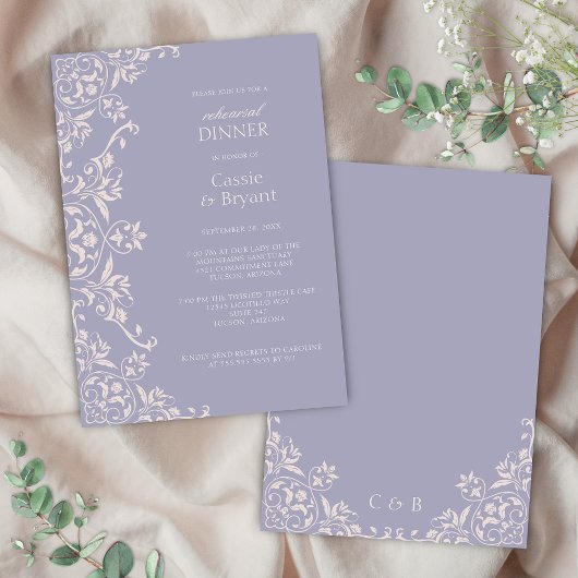 Dîner de répétition Purple Lavender Invitation