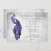 Dîner de répétition Purple Peacock Invitation (Devant / Derrière)