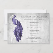 Dîner de répétition Purple Peacock Invitation (Devant)