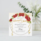 Dîner de répétition Red Roses Crown Invitation (Debout devant)