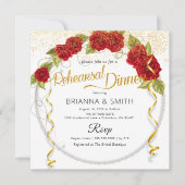 Dîner de répétition Red Roses Crown Invitation (Devant)