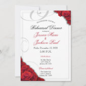 Dîner de répétition Red Roses Invitation (Devant)