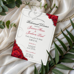 Dîner de répétition Red Roses Invitation