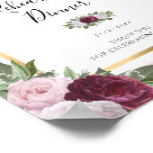 Dîner de répétition rose bordeaux Affiche de bienv (Coin)