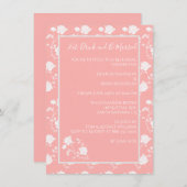 Dîner de répétition Rose de corail Invitation (Devant / Derrière)