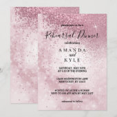 Dîner de répétition rose magnifique - Invitation (Devant / Derrière)