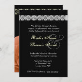 Dîner de répétition Rose ORANGE & NOIR Invitation (Devant / Derrière)